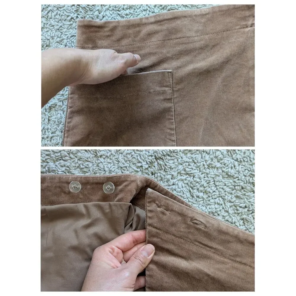 Banana Republic Corduroy Wrap Skirt Womens 4 Brown Twee 70S Academia Preppy